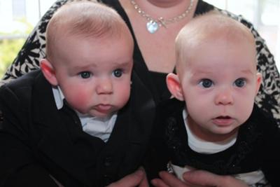 Twins at a wedding