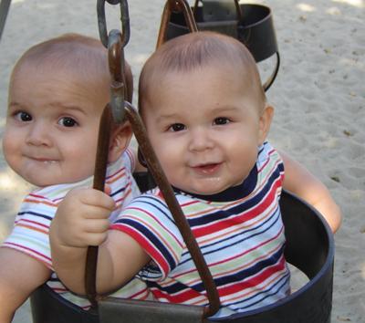 Joseph and Jeffrey swinging