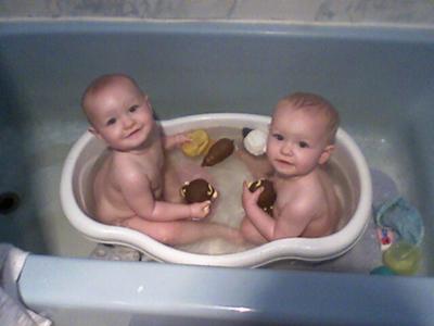 First time in tub together.