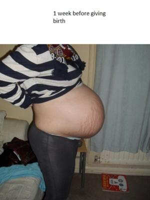 1 week before giving birth