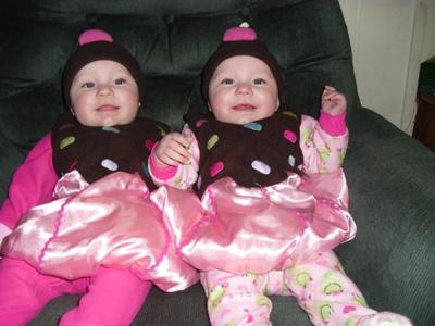 my 7 month old twin grandbabies as cupcakes