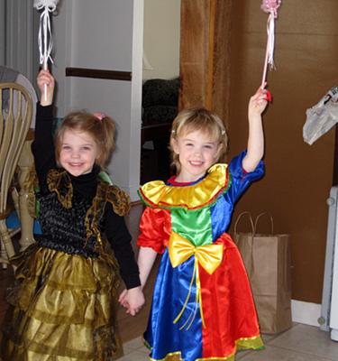 My 4 year old twins Annabelle & Kathryn headed to a 