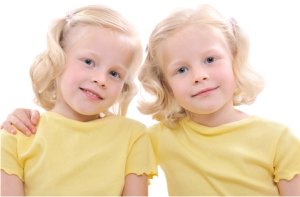 Young Identical Twin Blond Girls