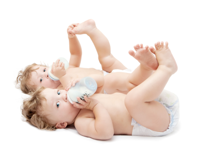 feeding twins bottles